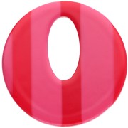 Pendentif rond évidé 21 mm en acétate - Rayés Rose - Rouge x1