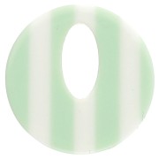 Pendentif rond évidé 21 mm en acétate - Rayés Vert clair - Ecru x1