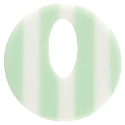 Pendentif rond évidé 21 mm en acétate - Rayés Vert clair - Ecru x1