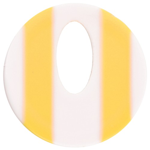 Pendentif rond évidé 21 mm en acétate - Rayés Blanc - Jaune x1