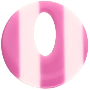 Pendentif rond évidé 21 mm en acétate - Rayés Blanc - Magenta x1