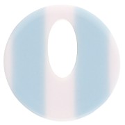 Pendentif rond évidé 21 mm en acétate - Rayés Blanc - Bleu ciel x1