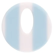 Pendentif rond évidé 21 mm en acétate - Rayés Blanc - Bleu ciel x1