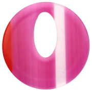 Pendentif rond évidé 21 mm en acétate - Rayés Fuschia - Rouge - Blanc x1