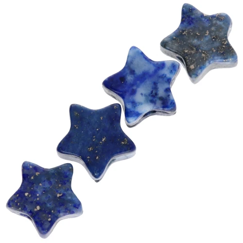 Perles étoile 6 mm en pierre gemme - Lapis lazuli x4