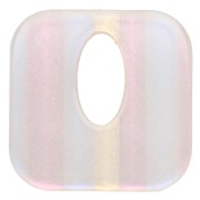 Pendentif carré évidé 21 mm en acétate - Rayés Transparent AB x1