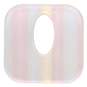 Pendentif carré évidé 21 mm en acétate - Rayés Transparent AB x1