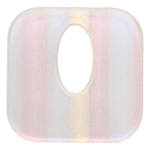 Pendentif carré évidé 21 mm en acétate - Rayés Transparent AB x1