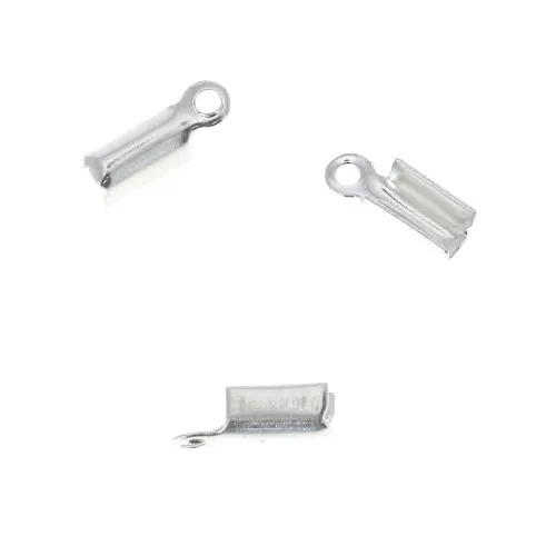 Pince lacet 1 mm argenté x20