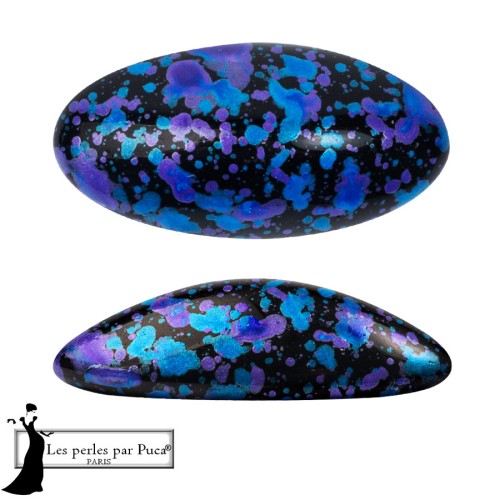 Athos 3D par Puca® cabochon ovale en verre 20x10 mm - Enamel Blue x1