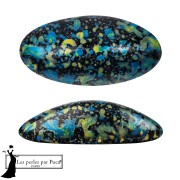 Athos 3D par Puca® cabochon ovale en verre 20x10 mm - Enamel Blue Yellow x1