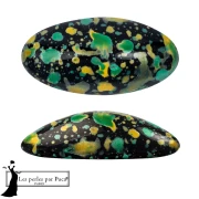 Athos 3D par Puca® cabochon ovale en verre 20x10 mm - Enamel Green x1