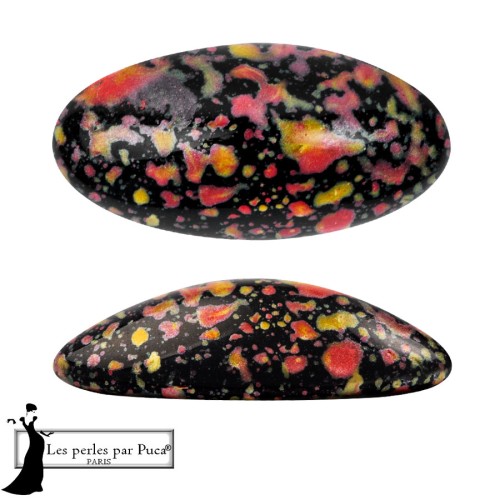 Athos 3D par Puca® cabochon ovale en verre 20x10 mm - Enamel Orange x1