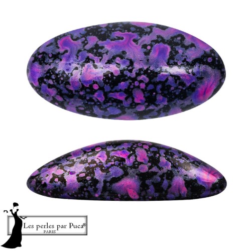 Athos 3D par Puca® cabochon ovale en verre 20x10 mm - Enamel Purple and Pink x1