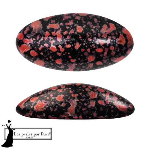 Athos 3D par Puca® cabochon ovale en verre 20x10 mm - Enamel Red x1