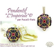 Perles en verre Delos® par Puca® 6x11 mm - Enamel Purple and Pink x10g