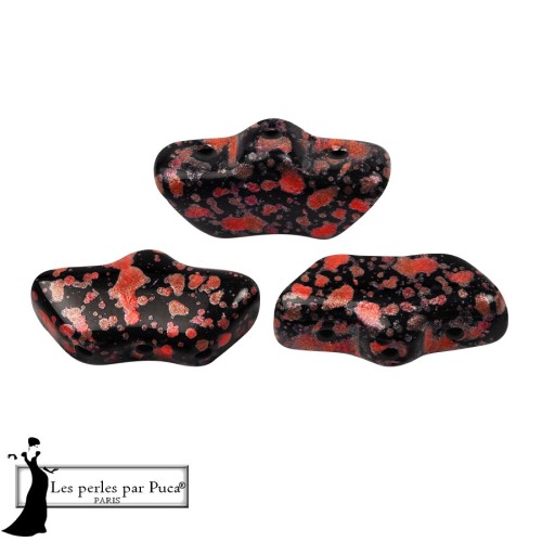 Perles en verre Delos® par Puca® 6x11 mm - Enamel Red x10g