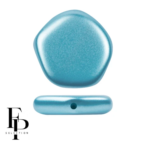 Perle en verre pentagone 15x15 mm The Cute Polygon - Pastel Aqua x4