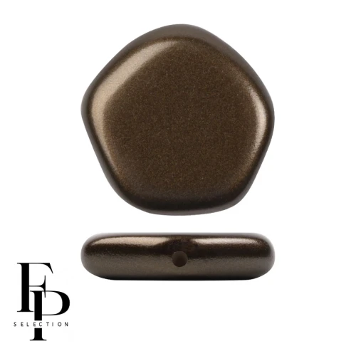 Perle en verre pentagone 15x15 mm The Cute Polygon - Pastel Bronze x4