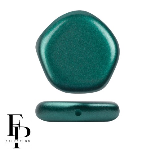 Perle en verre pentagone 15x15 mm The Cute Polygon - Pastel Emerald x4