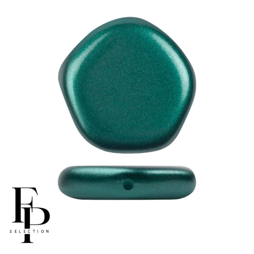 Perle en verre pentagone 15x15 mm The Cute Polygon - Pastel Emerald x4