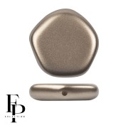 Perle en verre pentagone 15x15 mm The Cute Polygon - Pastel Light Brown Coco x4