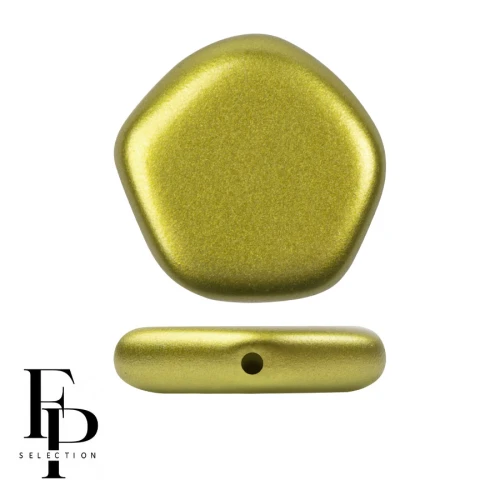 Perle en verre pentagone 15x15 mm The Cute Polygon - Pastel Lime x4