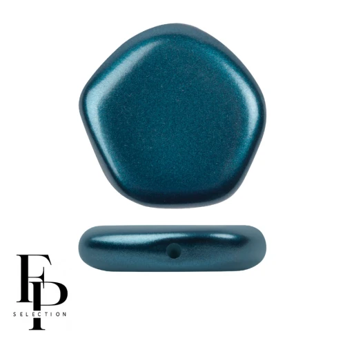 Perle en verre pentagone 15x15 mm The Cute Polygon - Pastel Petrol x4
