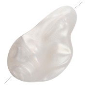 Perle irrégulière 34x21 mm en acrylique - Blanc nacré x1