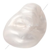 Perle irrégulière 30x23 mm en acrylique - Blanc nacré x1