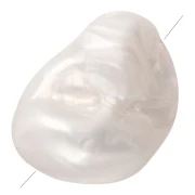 Perle irrégulière 30x23 mm en acrylique - Blanc nacré x1