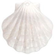 Pendentif - Pendentif coquillage 41x40 mm en acrylique - Blanc nacré x1 Pendentif coquillage 41x40 mm en acrylique - Blanc nacré x1
