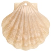 Pendentif coquillage 41x40 mm en acrylique - Beige nacré x1