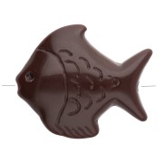 Perle poisson 25x30 mm en acrylique - Marron foncé x1