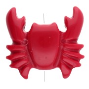 Perle crabe 26x28 mm en acrylique - Rouge x1