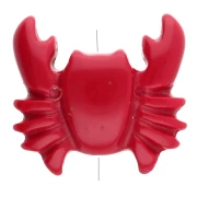 Perle crabe 26x28 mm en acrylique - Rouge x1