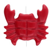 Perle crabe 26x28 mm en acrylique - Rouge x1