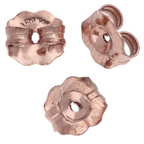 Poussoirs - Poussettes clous d'oreilles 5x5.5mm Rose Gold filled (or laminé) x4