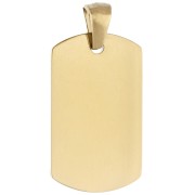 Doré - Or 18K - 750/1000 - Pendentif plaque rectangle arrondi 25x15 mm - Acier inoxydable 316L Doré x1 Pendentif plaque rectangle arrondi 25x15 mm - Acier inoxydable 316L Doré x1