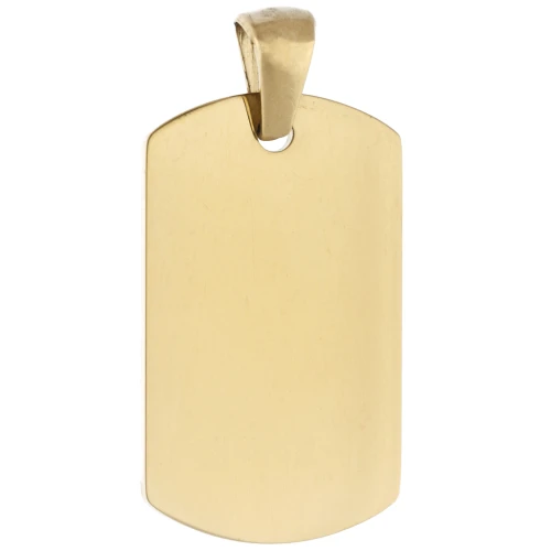 Pendentif plaque rectangle arrondi 25x15 mm - Acier inoxydable 316L Doré x1