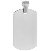 Aucune - Pendentif plaque rectangle arrondi 25x15 mm - Acier inoxydable 316L x1 Pendentif plaque rectangle arrondi 25x15 mm - Acier inoxydable 316L x1
