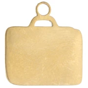 Breloque valise 16x15 mm résine époxy - Acier inox 304 Doré - Marron x1