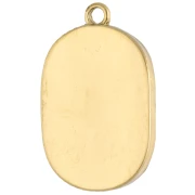 Pendentif cadre 23.5x15 m motif fleur - résine époxy - Acier Inox 304 Doré x 1