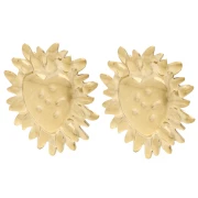 Boucles d'oreilles cœur Ex-Voto 36.5x32 mm - Acier inoxydable Doré 304 x2