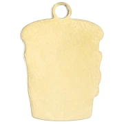 Breloque tasse de café 15x11 mm résine époxy - Acier inox 304 Doré - Blanc x1