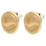 Clous d'oreilles irréguliers 12x11 mm - Acier inoxydable Doré 304 x2