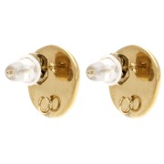 Clous d'oreilles irréguliers 12x11 mm - Acier inoxydable Doré 304 x2
