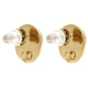 Clous d'oreilles irréguliers 12x11 mm - Acier inoxydable Doré 304 x2