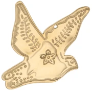 Pendentif oiseau 40x36 mm - Acier inoxydable 304 Doré x 1