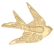 Pendentif oiseau 37x31 mm Acier inoxydable 304 Doré x 1